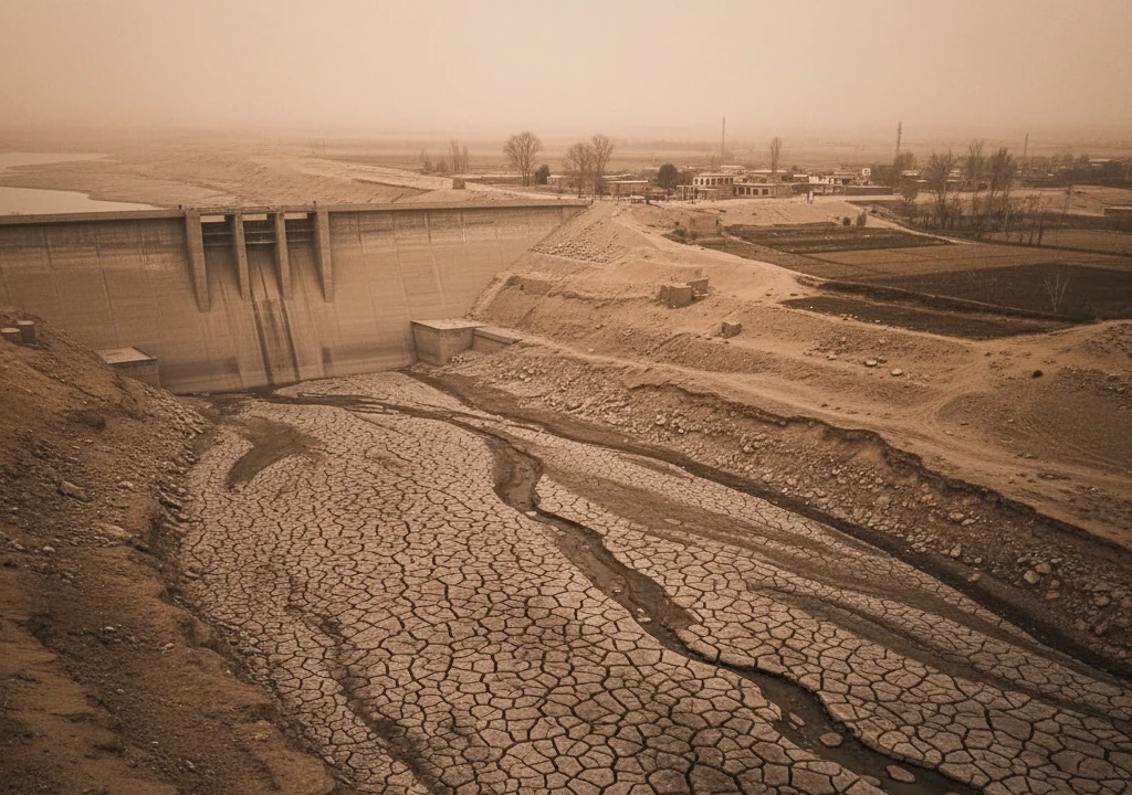 اینفوگرافیک تحلیلی ساختار حکمرانی آب در ایران و تاثیر آن بر بحران آب. نمودار فرآیند عملکرد بازار آب و نقش آن در بهبود مدیریت منابع آب. تصویری از یک سیستم آبیاری هوشمند که نماد فناوری آب برای مقابله با بحران آب است.