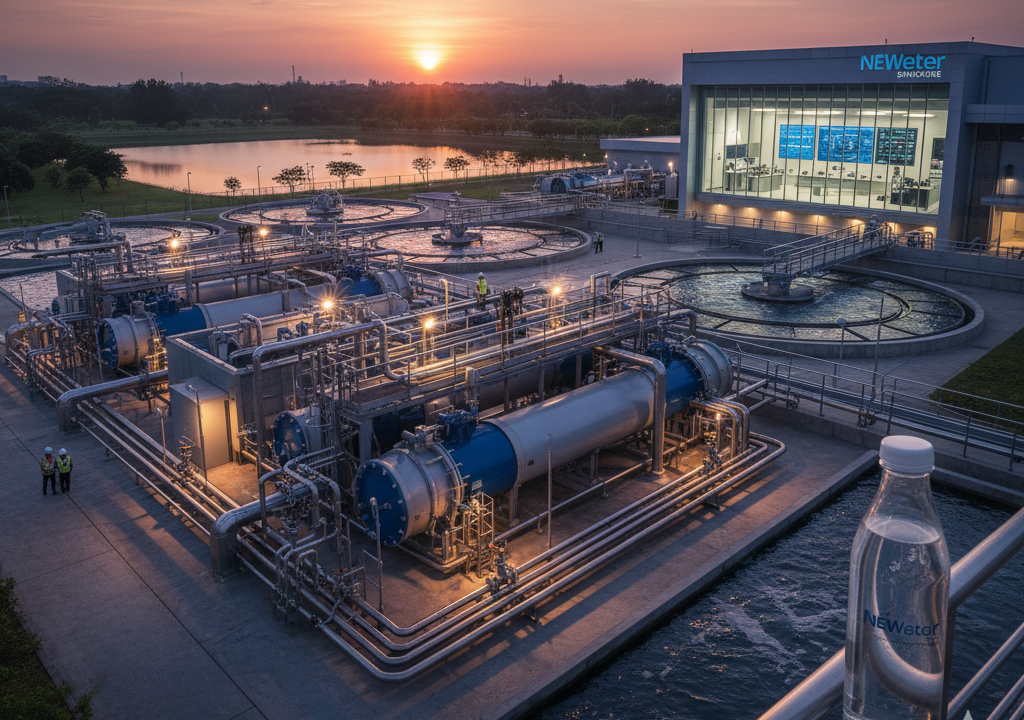 سامانه NEWater سنگاپور؛ مثال موفق مدیریت منابع آب و فناوری آب پیشرفته. متخصصان ایرانی در حال تولید ماژول‌های غشا برای نوآوری در تصفیه پساب. مقایسه نموداری ظرفیت‌های بازچرخانی فاضلاب شهری ایران و هدف‌گذاری امنیت آبی.