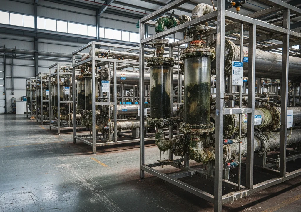 ۱. سیستم تصفیه آب صنعتی با فناوری اسمز معکوس پالسی ۲. نمونه غشای نانوساختار در تصفیه آب شهری و صنعتی ۳. فرایند کنترل گرفتگی در تجهیزات نمکزدایی پیشرفته