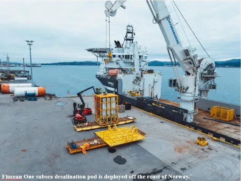 Flocean One subsea desalination pod is deployed off the coast of Norway.
